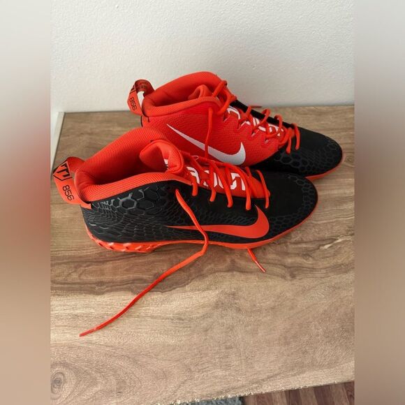 NIKE Force Zoom Trout 5 Black Orange Metal Spike Baseball Cleats Mens 14 main image 7